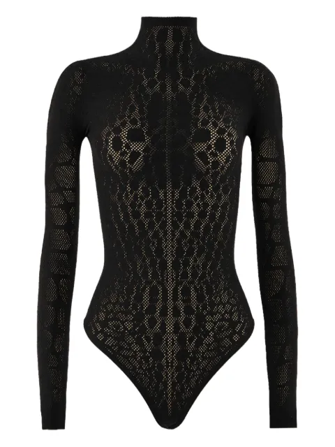 Wolford net-pattern turtleneck bodysuit