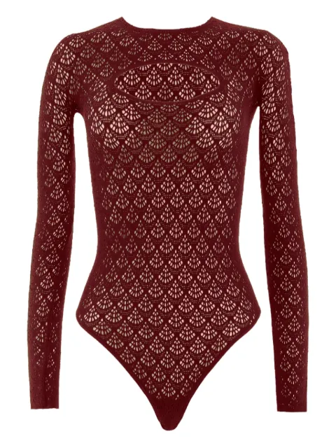 Wolford net-pattern long-sleeve bodysuit