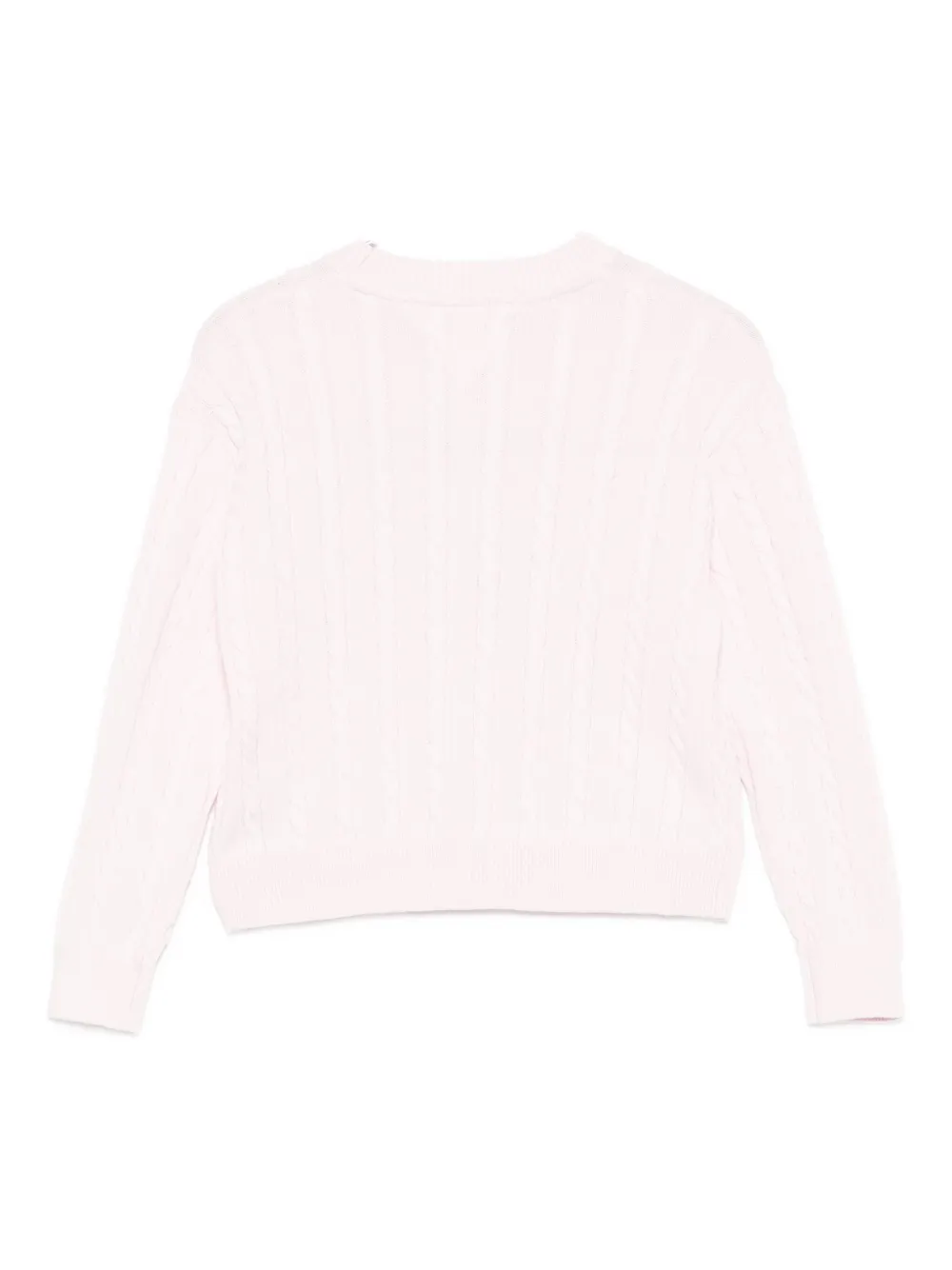 Tommy Hilfiger Junior Kabelgebreide katoenen trui Roze