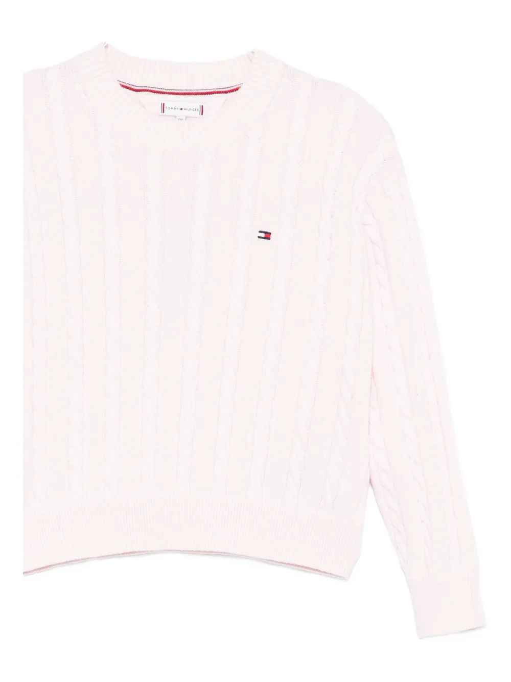 Tommy Hilfiger Junior Kabelgebreide katoenen trui Roze