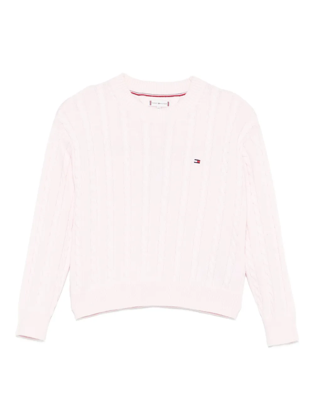 Tommy Hilfiger Junior Kabelgebreide katoenen trui Roze