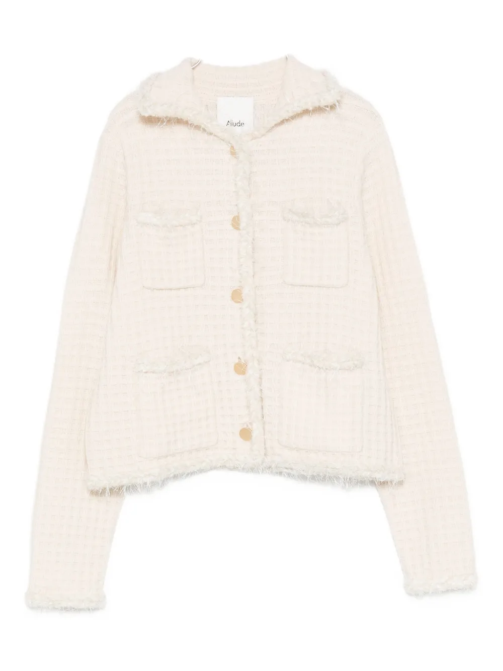 Allude frayed pocket cardigan - ニュートラル Allude frayed pocket cardigan - ニュートラル