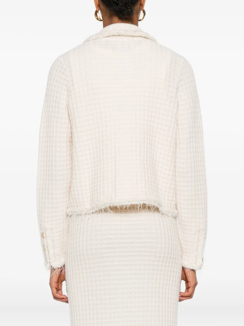 Allude Vest met gerafelde zak Beige