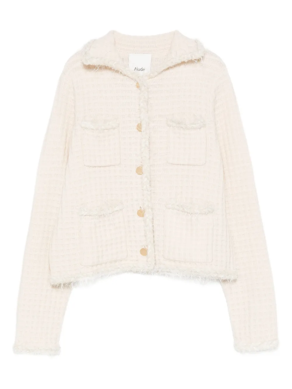 Allude Vest met gerafelde zak Beige