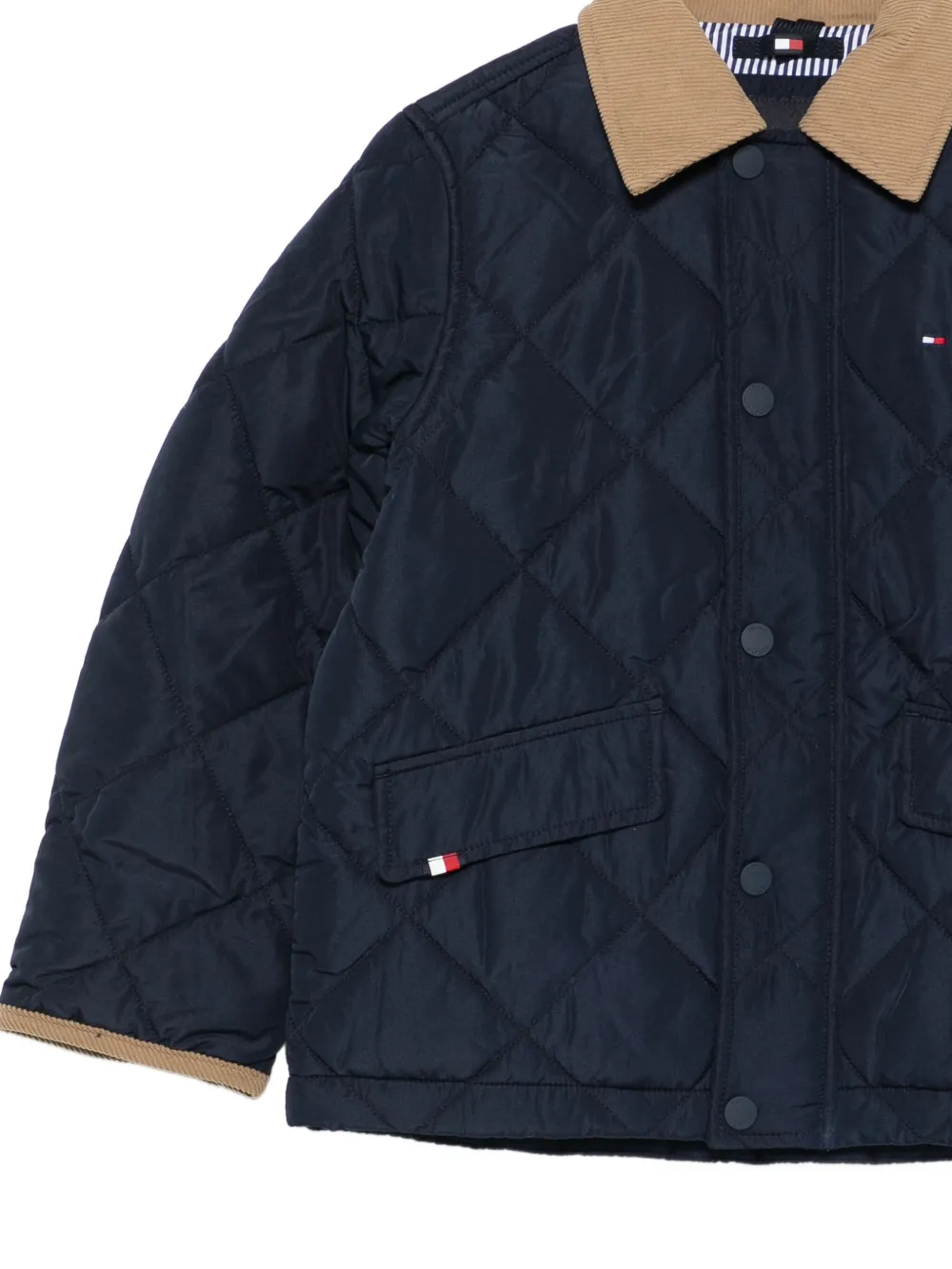 Tommy Hilfiger Junior Gewatteerd jack met diamantvormig patroon Blauw