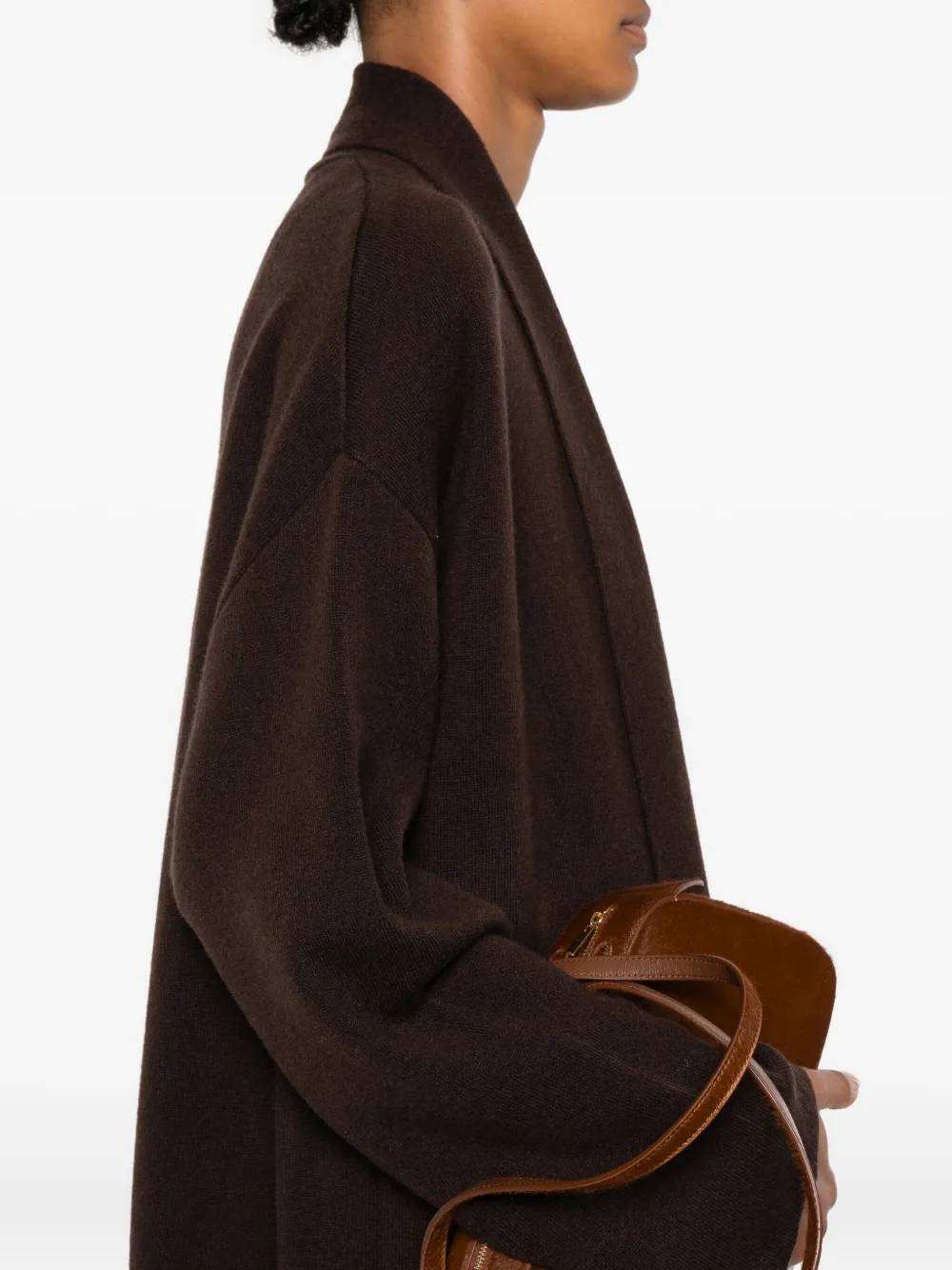 Allude Open-front Coat In Black