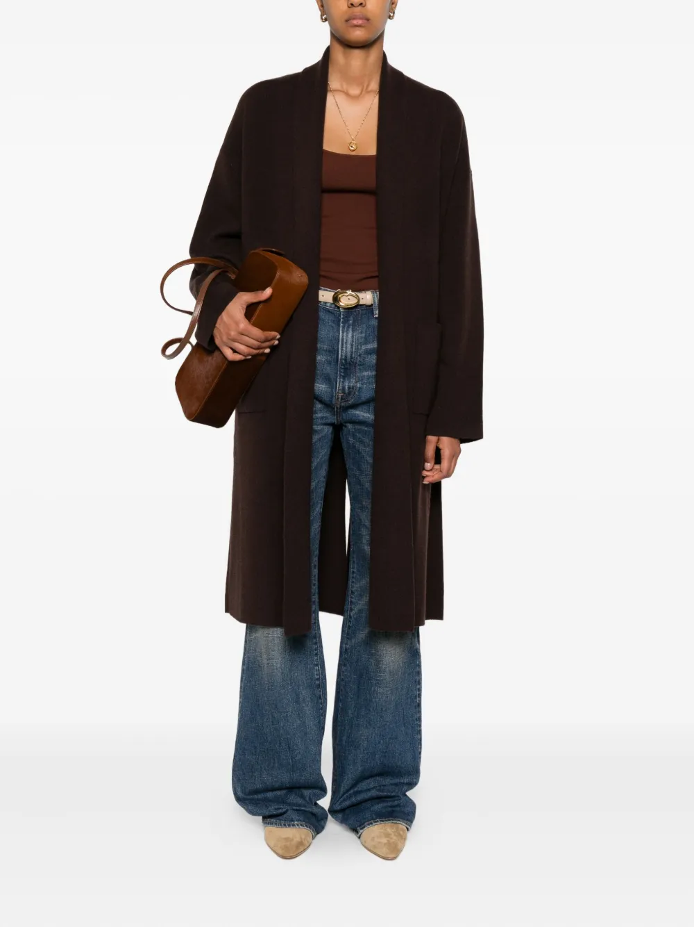 Allude open-front coat - Bruin