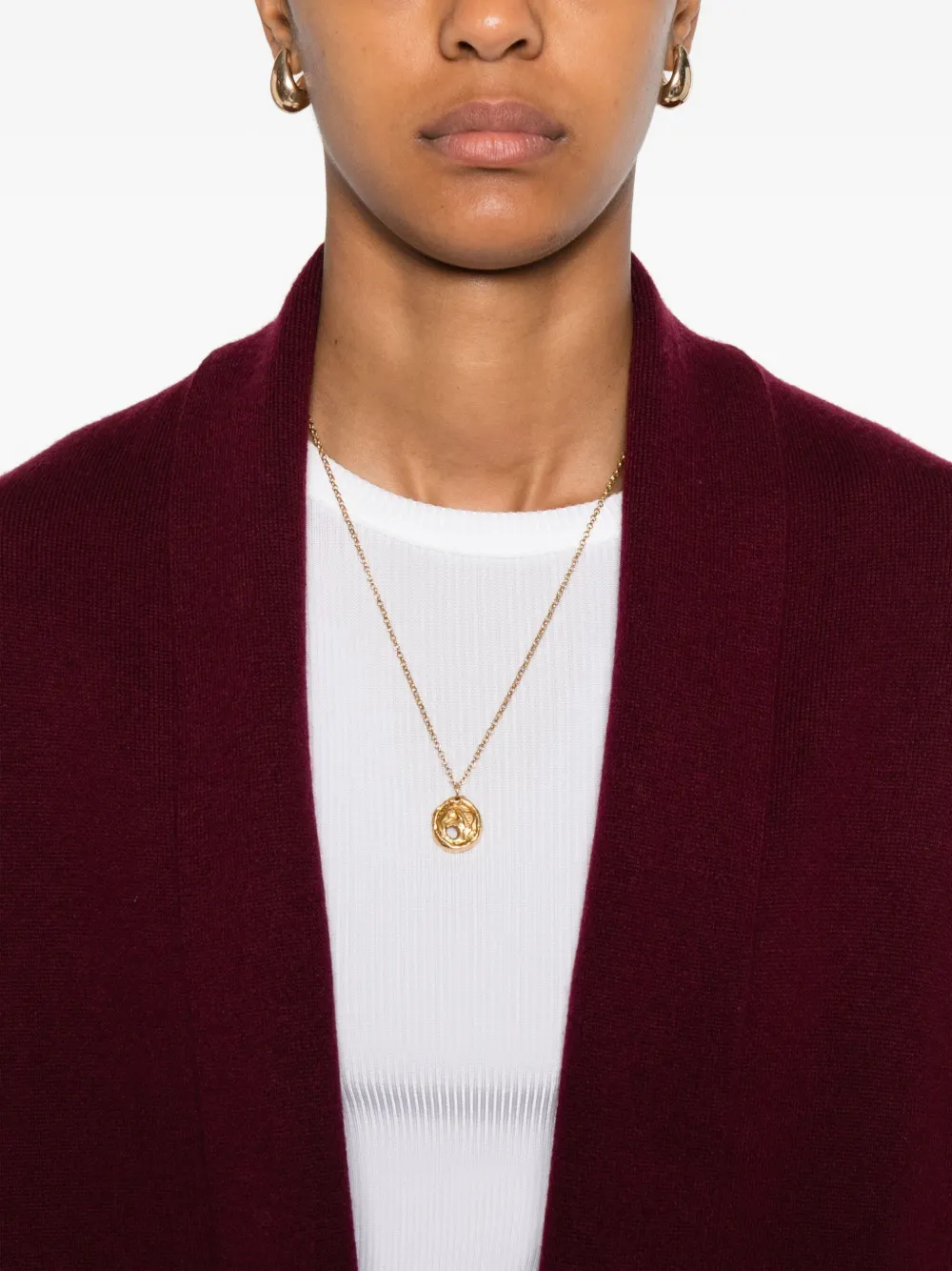 Allude Open-front Coat In Red