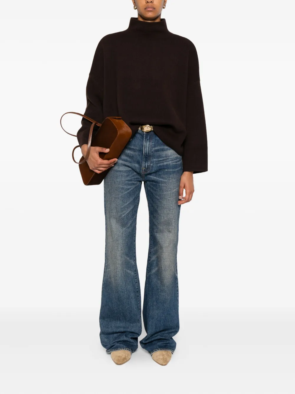 Allude Trui met hoge hals Bruin