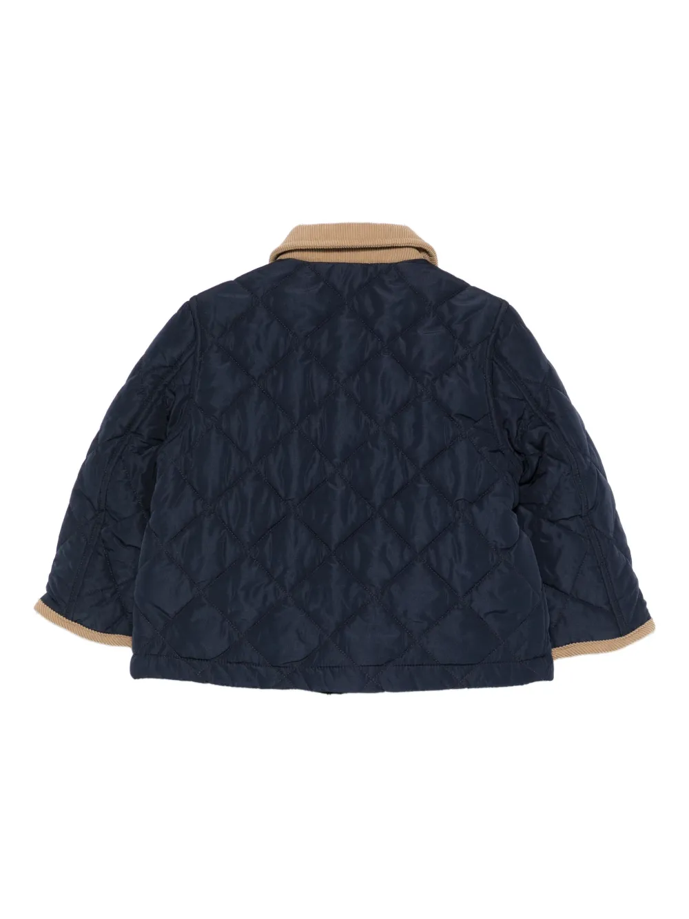 Tommy Hilfiger Junior Gewatteerd jack met ribfluwelen kraag Blauw