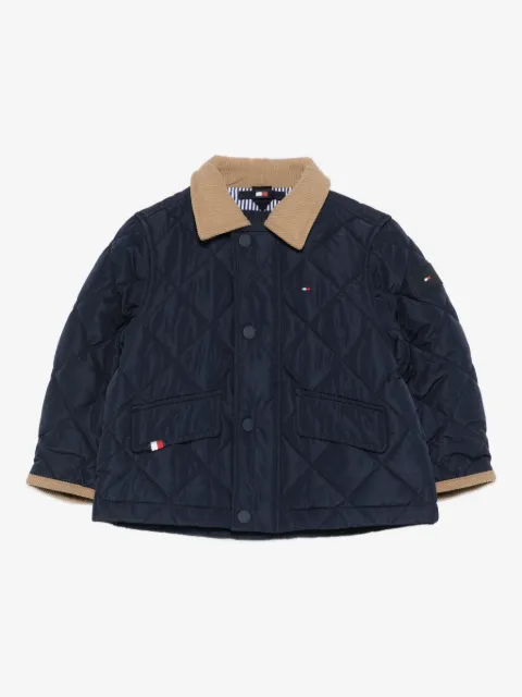 Tommy Hilfiger Junior veste matelassée à col en velours côtelé
