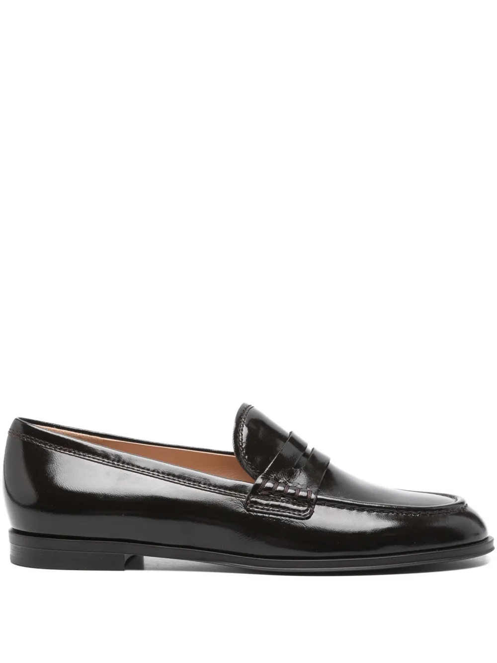 Gianvito Rossi Leather Penny Loafers In Brown