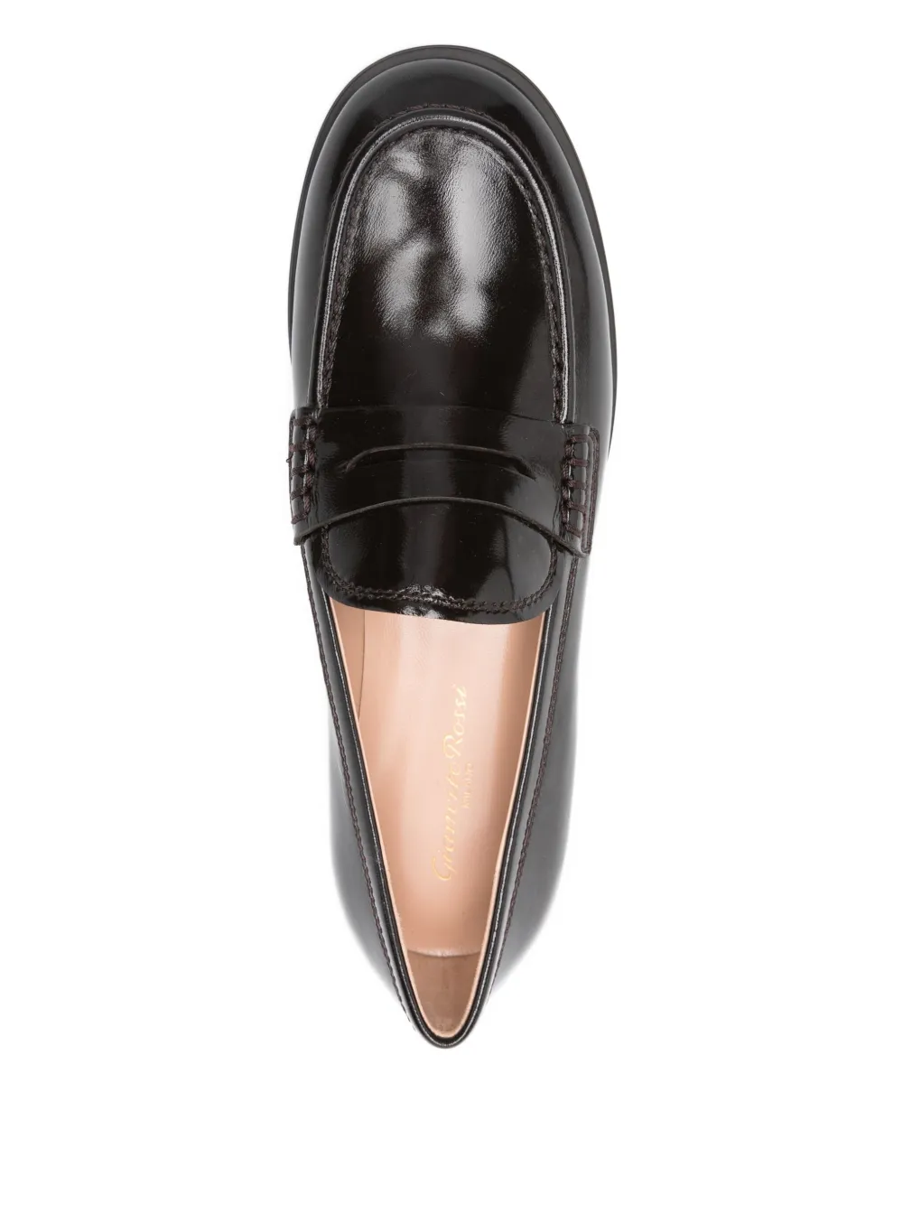 Gianvito Rossi leather penny loafers Brown