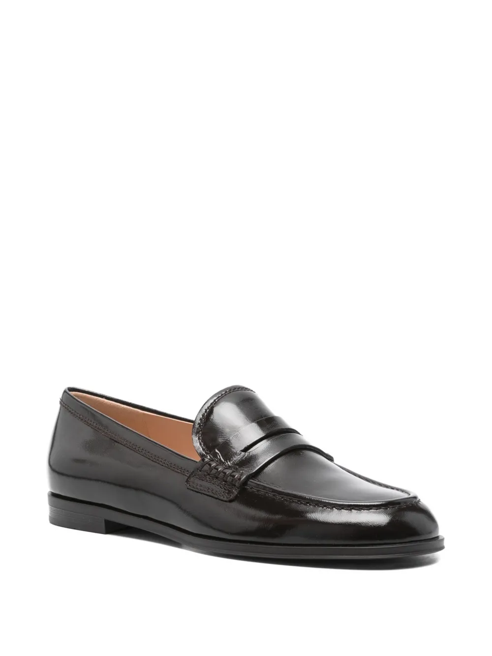 Gianvito Rossi leather penny loafers Brown