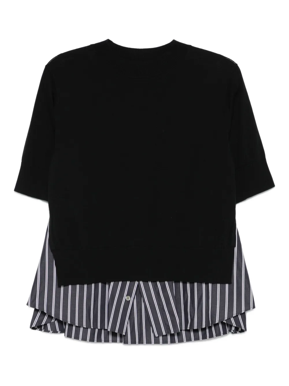 Sacai Gelaagde gestreepte top Zwart