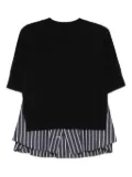 sacai layered striped knit top - Black