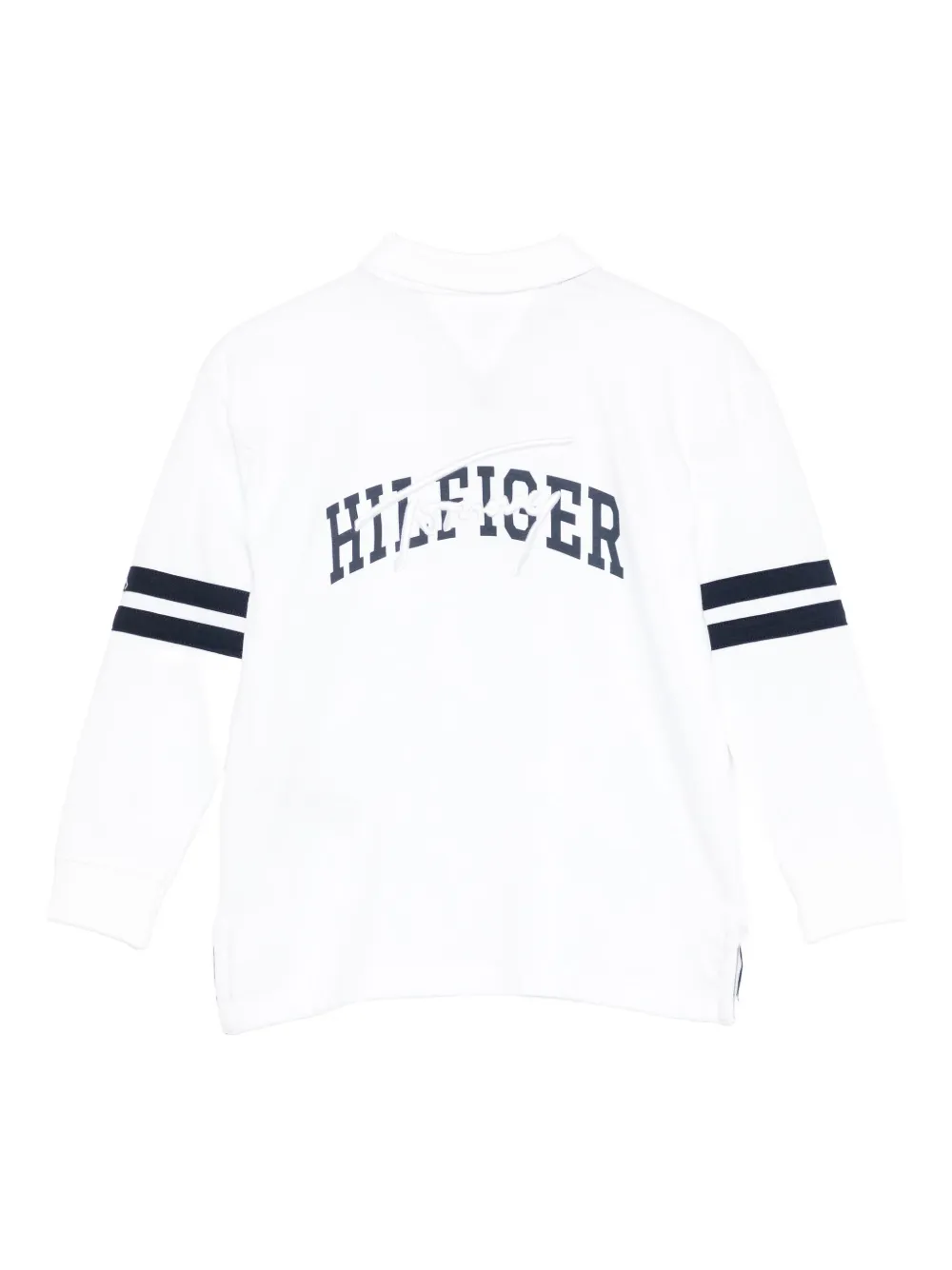 Tommy Hilfiger Junior Poloshirt met gestreept detail en lange mouwen Wit