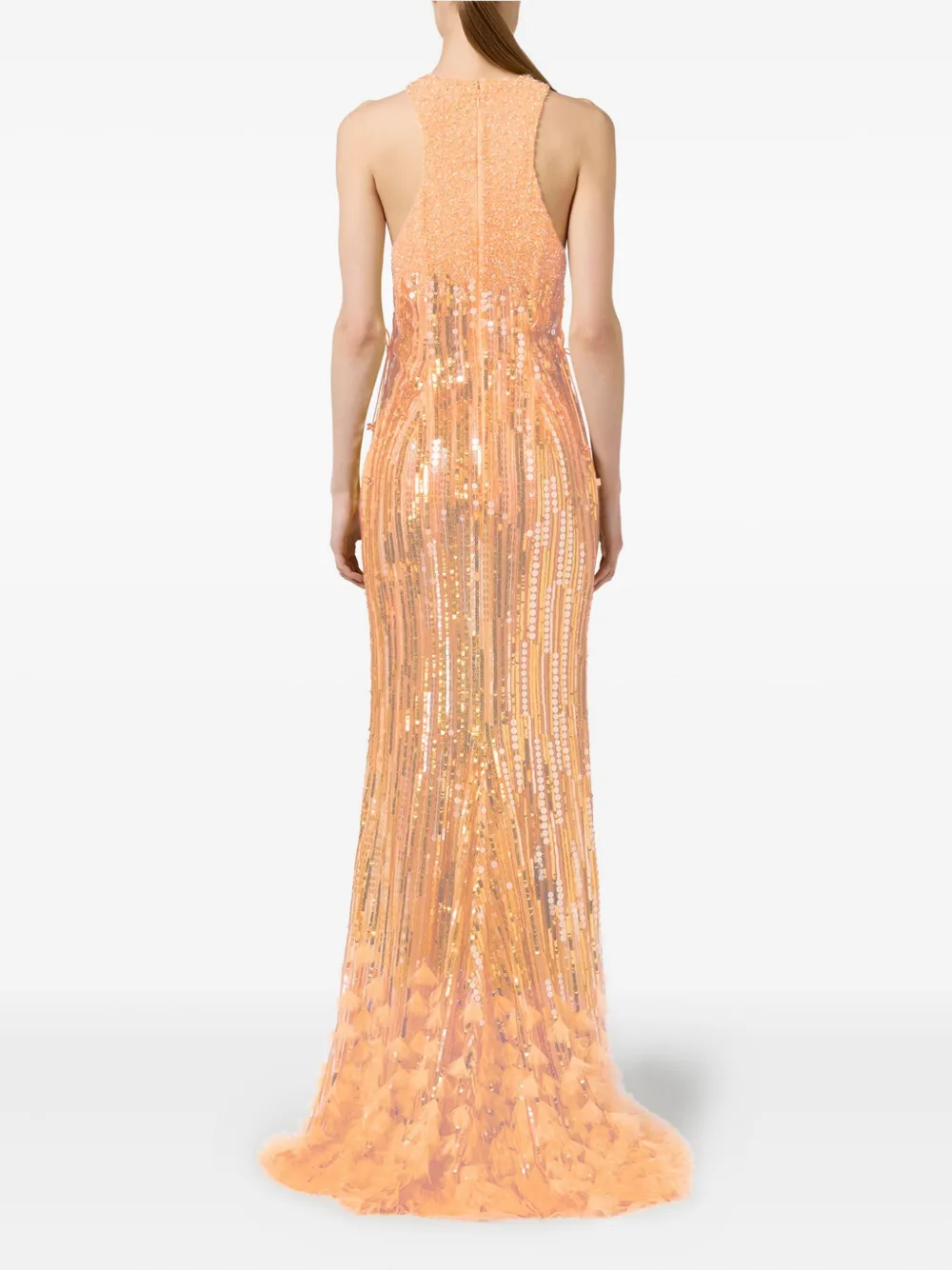 Elisabetta Franchi Maxi-avondjurk verfraaid met pailletten Beige