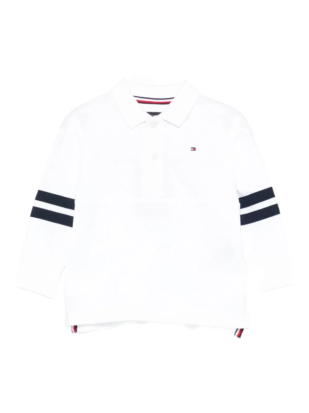 Tommy Hilfiger Junior Poloshirt met borduurwerk en streepdetail Wit