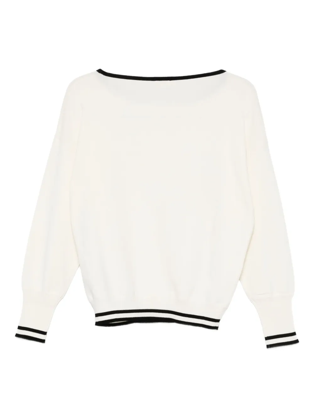 LIU JO diagonal-stripe detailed sweater Beige