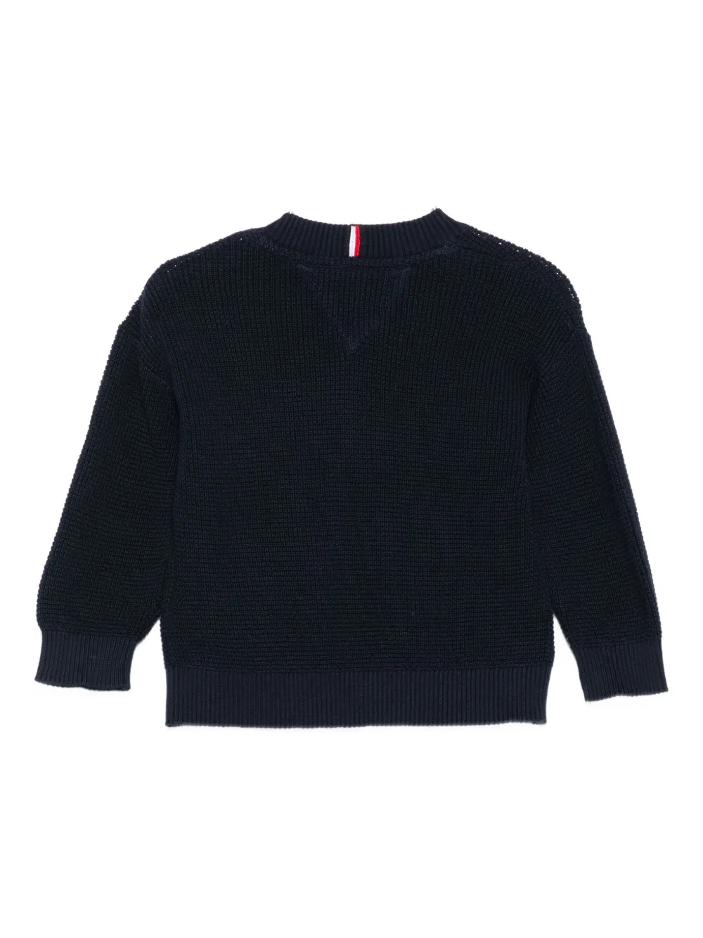 Tommy Hilfiger Junior Katoenen trui met logodetail Blauw