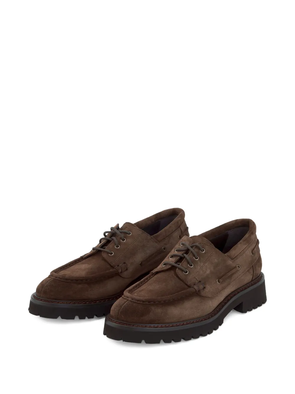 CALCE lace-up suede derby shoes Brown