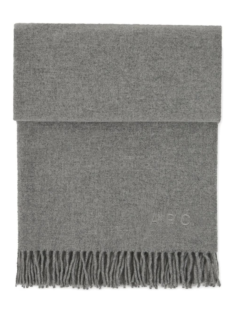 embroidered-logo fringed scarf