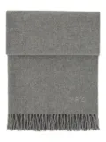 A.P.C. embroidered-logo fringed scarf - Grey