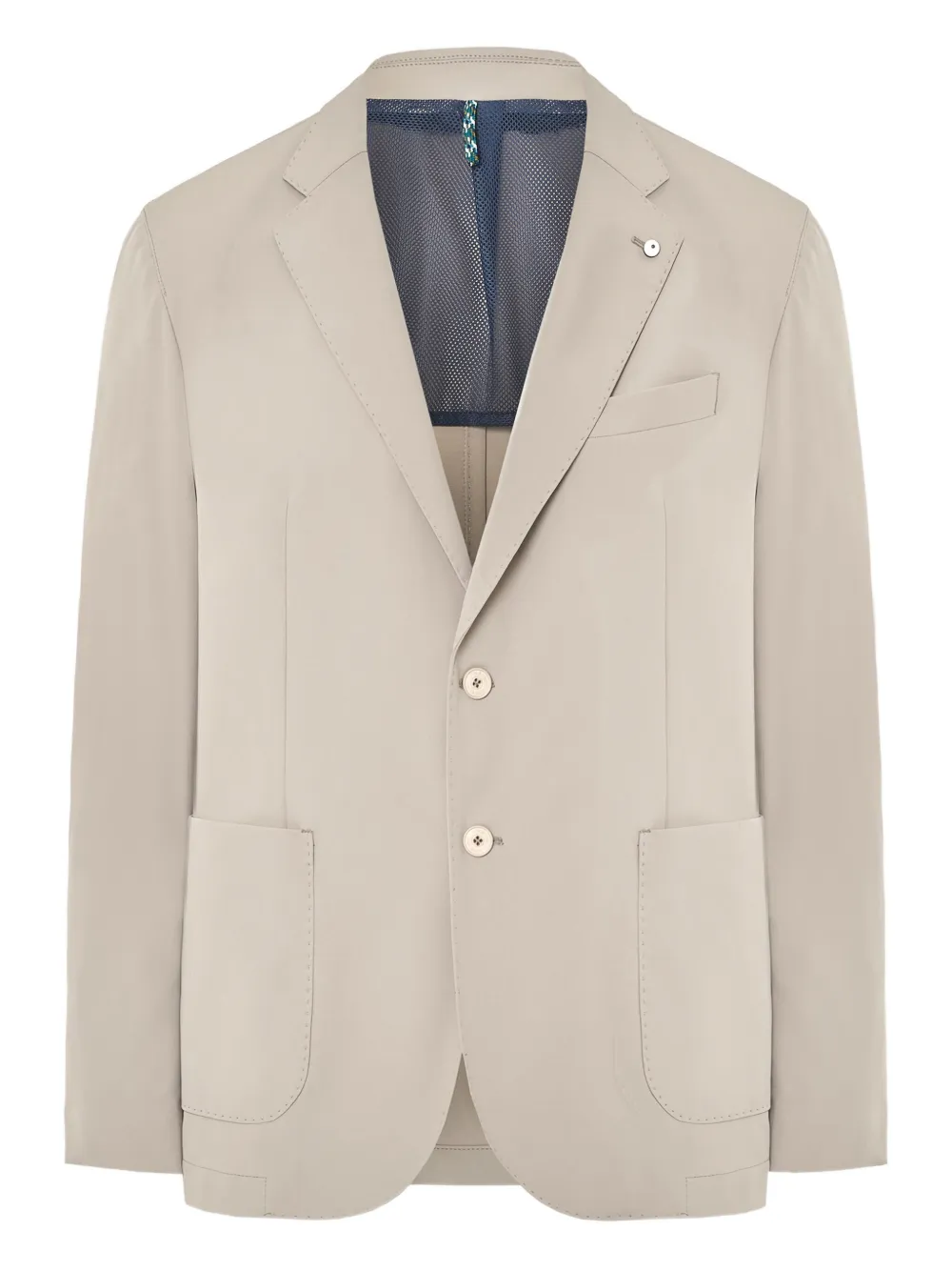 button-fastening patch-pocket blazer