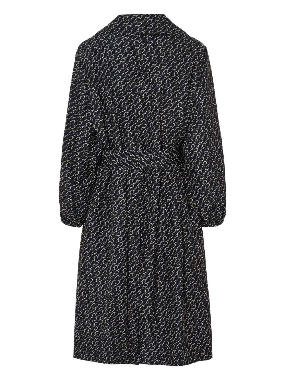 Herno Trenchcoat met kettingprint en ceintuur Blauw