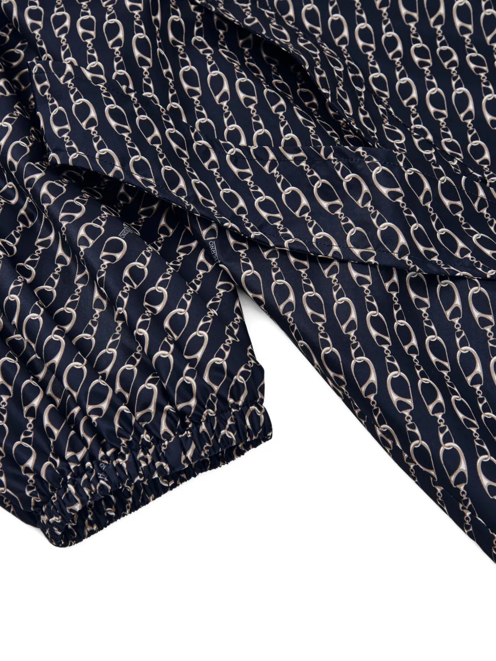Herno Trenchcoat met kettingprint en ceintuur Blauw