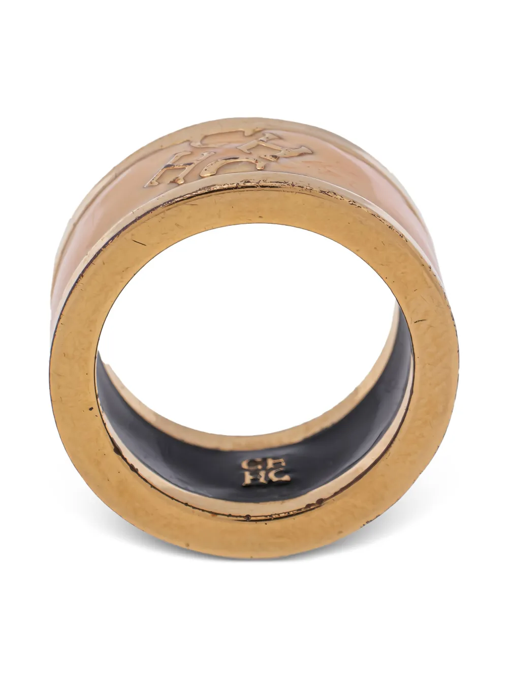 Pre-owned Carolina Herrera Vintage 531267 Cream In Gold
