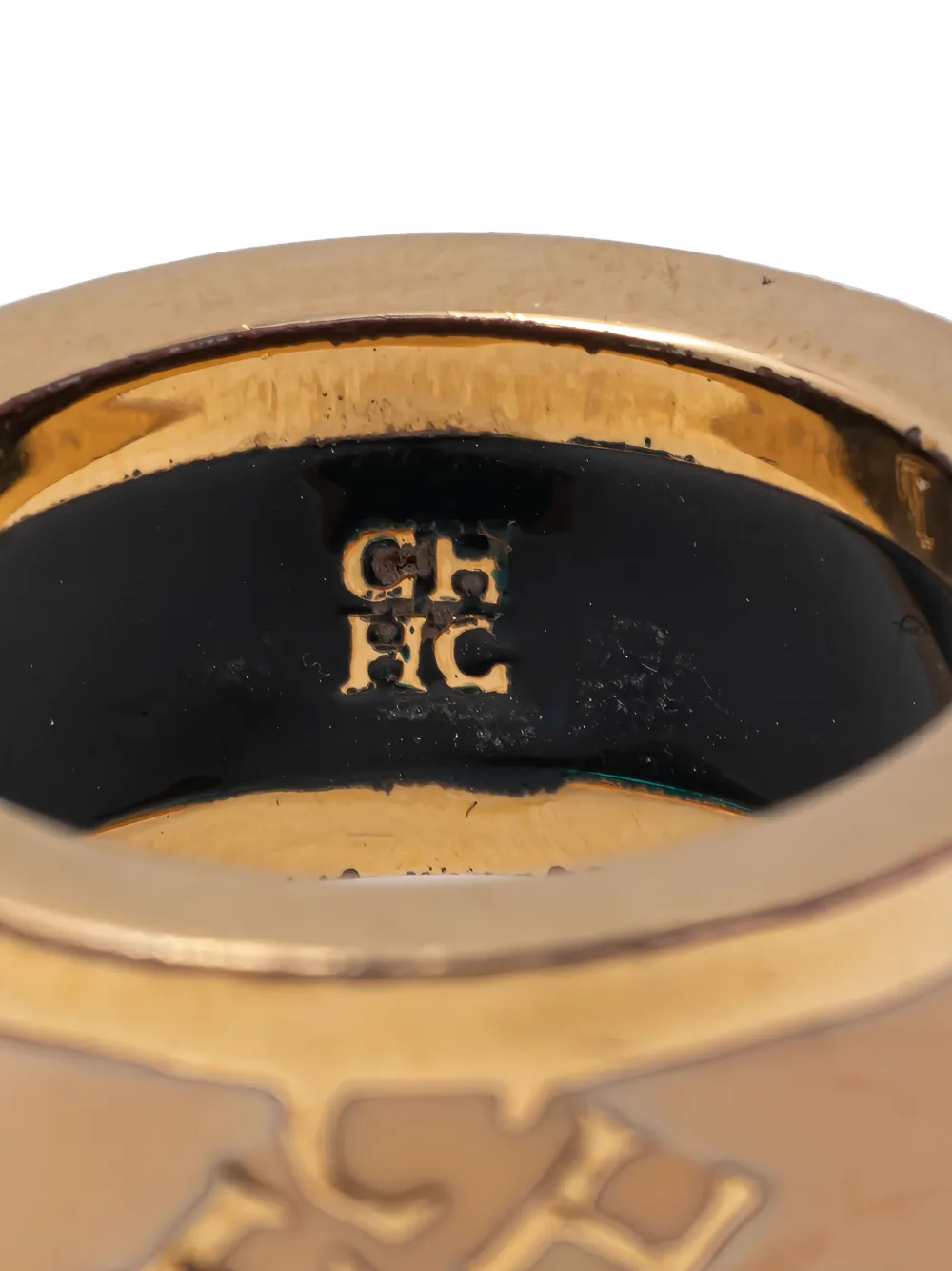 Pre-owned Carolina Herrera Vintage 531267 Cream In Gold