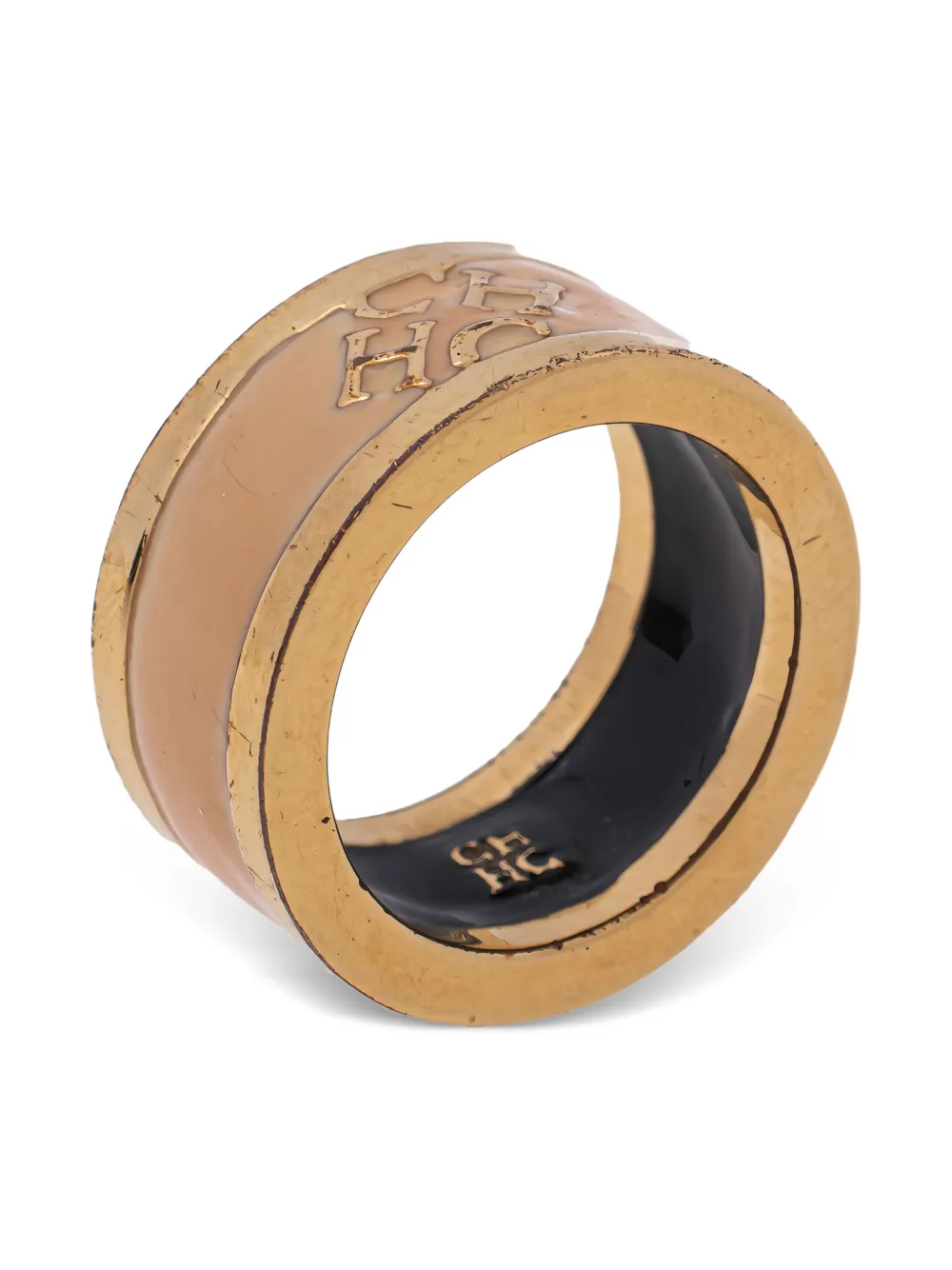 Pre-owned Carolina Herrera Vintage 531267 Cream In Gold