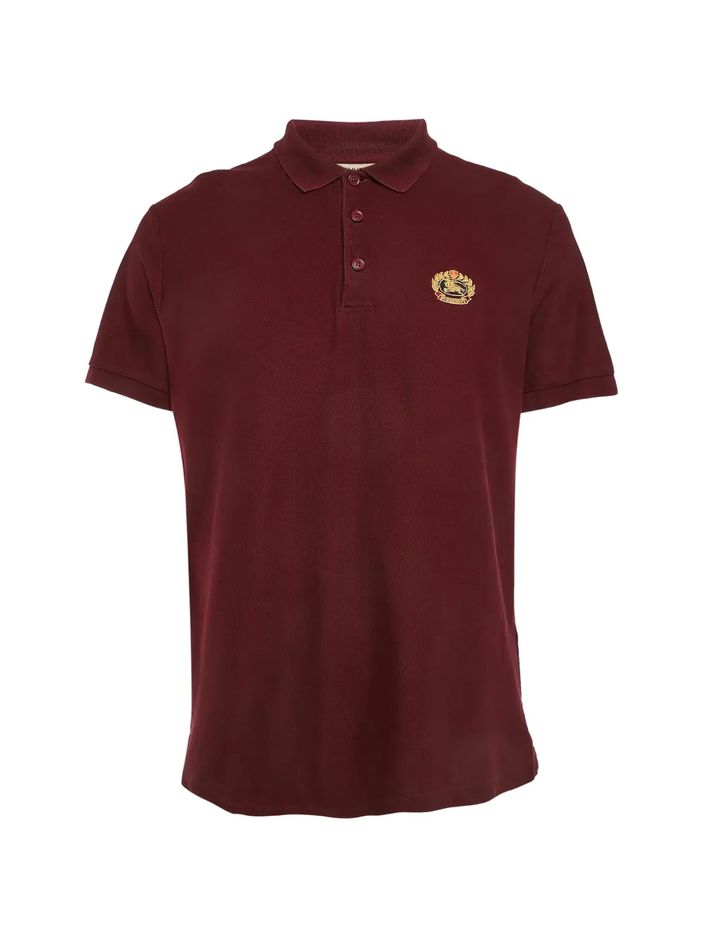 Burberry Pre-Owned Polo in piqué di cotone con ricamo logo - Rosso