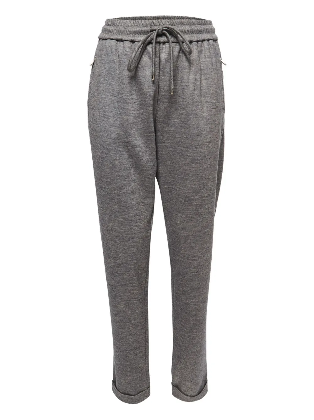 Pre-owned Carolina Herrera Vintage Drawstring Cuffed Trousers In Gray