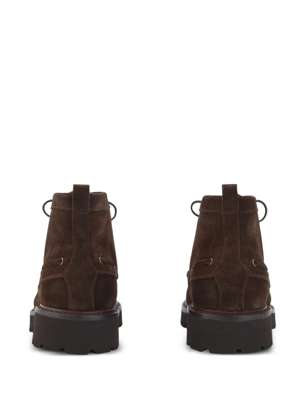 CALCE lace-up suede boots Brown