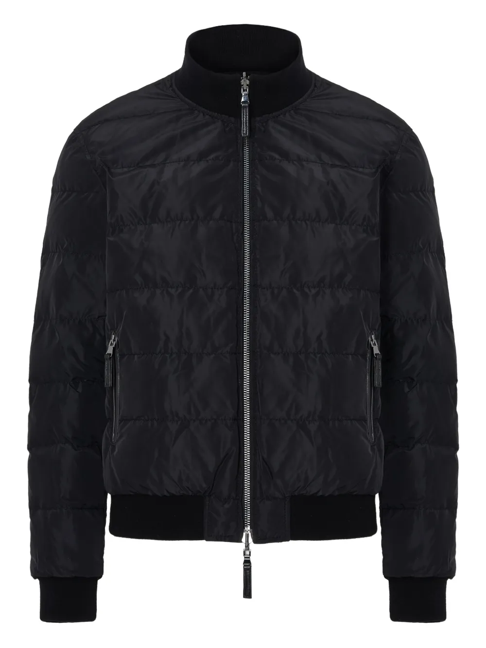 quilted leather bomber jacket