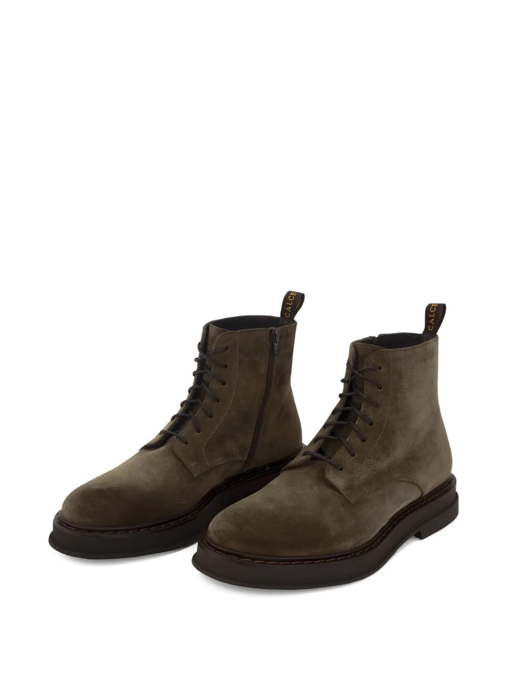 CALCE lace-up platform boots Brown