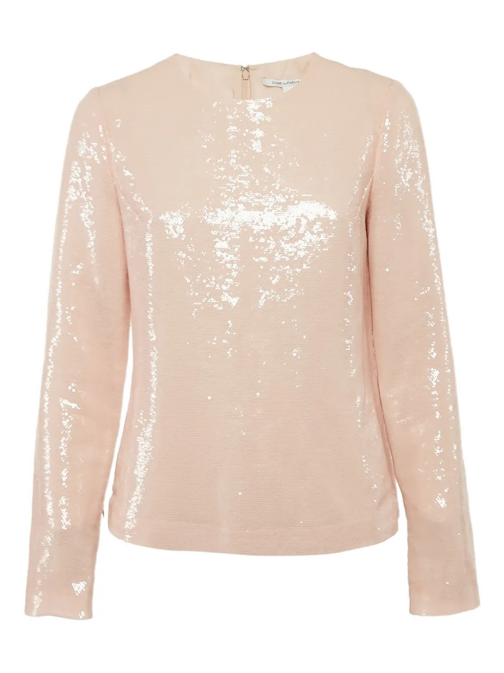 Pre-owned Diane Von Furstenberg Vintage Sequinned Long-sleeve Top In Pink