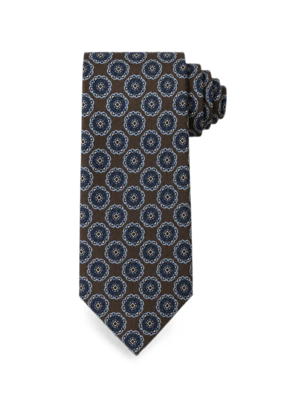 Bona Furtuna geometric-print tie - Braun
