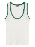 Essentiel Antwerp crochet-trimmed ribbed top - Neutrals