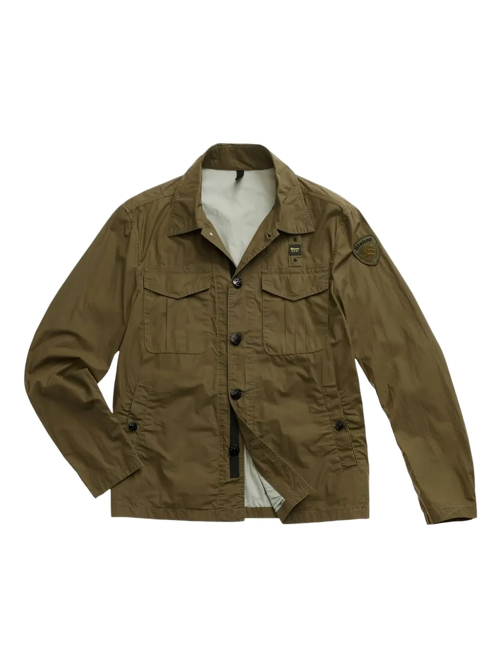 Blauer patch-pocket button-front jacket Groen
