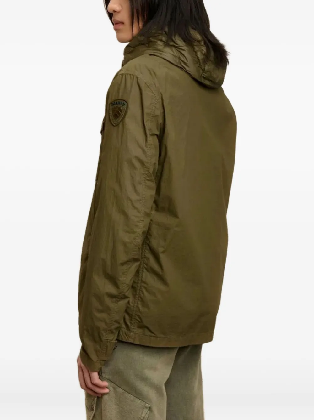 Blauer Jack met opgestikte zak en knopen Groen