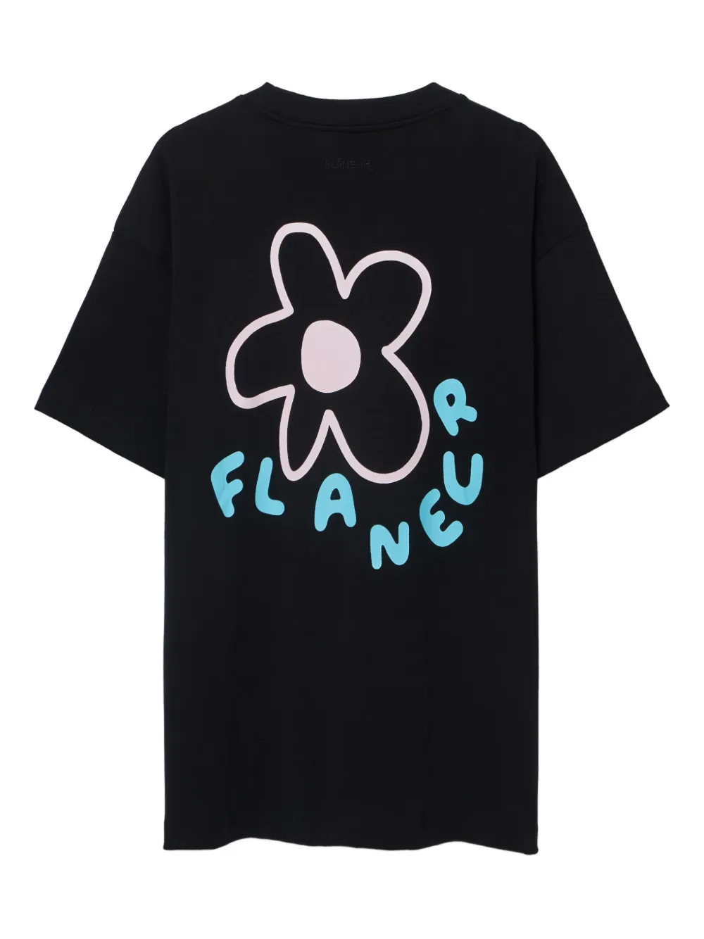 FLÂNEUR flower-embroidered t-shirt - Zwart