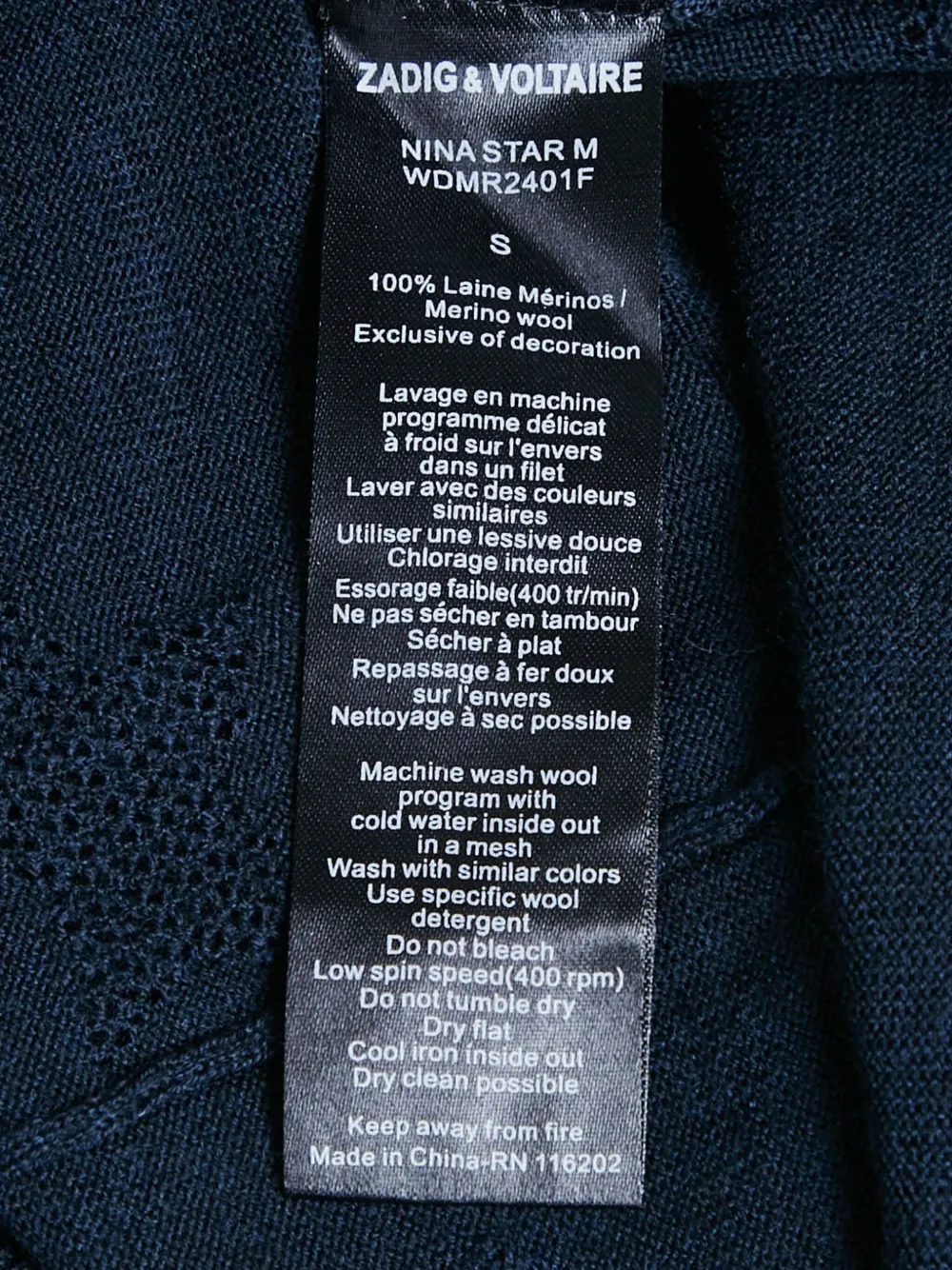 Pre-owned Zadig & Voltaire Star-pattern Merino-wool Cardigan In Blue