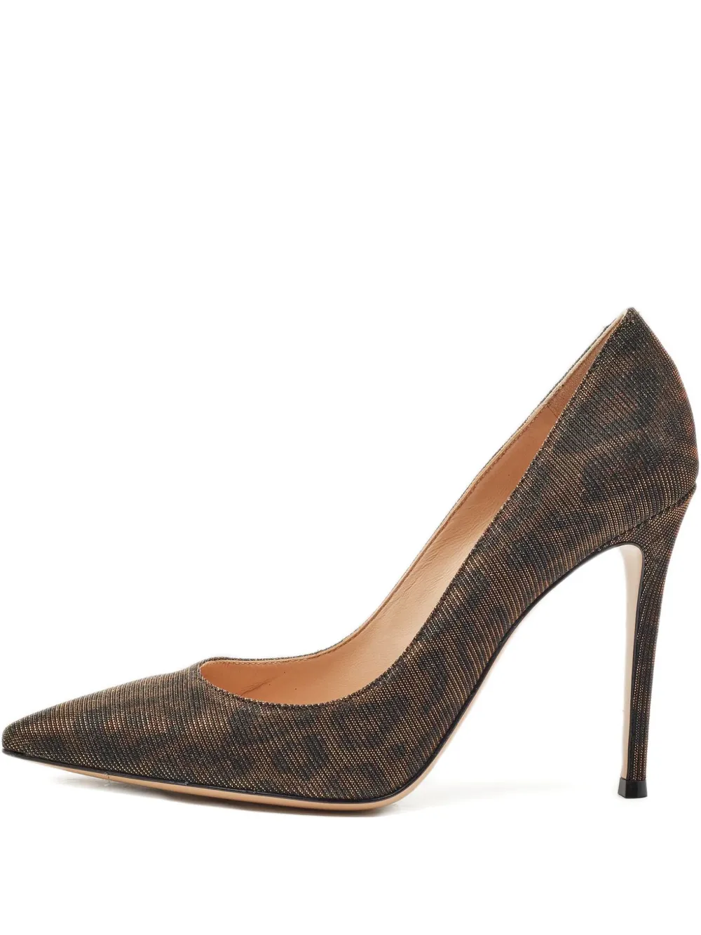 Gianvito Rossi Spitze Pumps aus Lurex 110mm - Braun