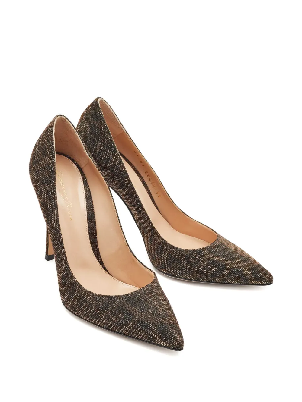 Gianvito Rossi 110 mm lurex pumps met puntige neus - Bruin