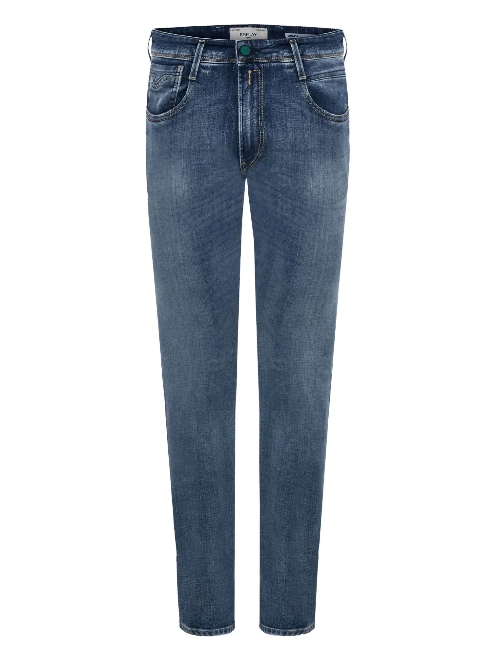 faded-finish jeans