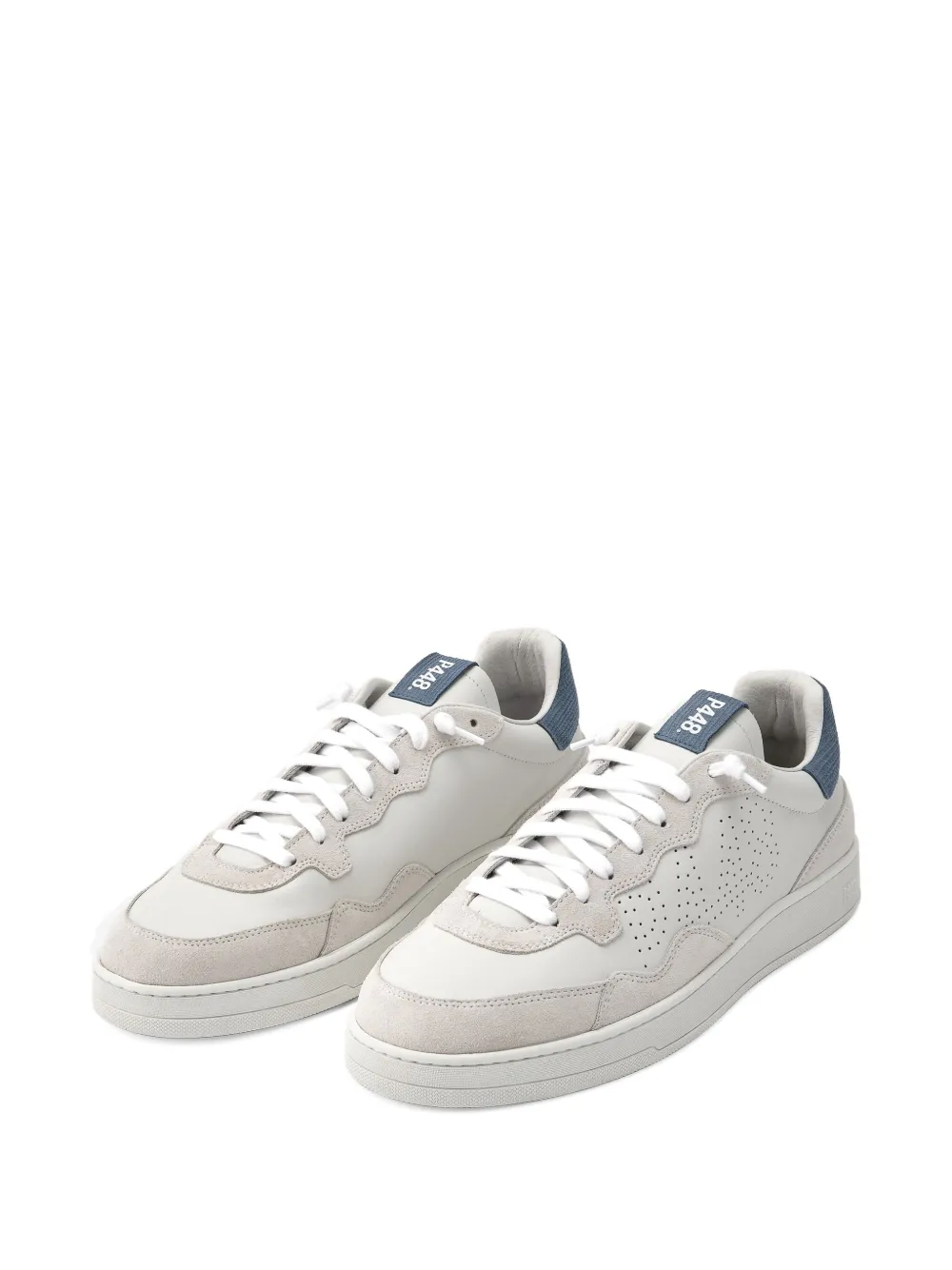 P448 Vert perforated leather sneakers White